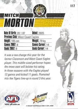 2008 Select AFL Classic #117 Mitch Morton Back